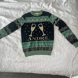 Tipsy Elves André Champagne Sweater Size Small Christmas New Years